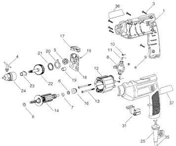 Page A Diagram and Parts List for PF200-AR 0 Black and Decker Hammer Drill